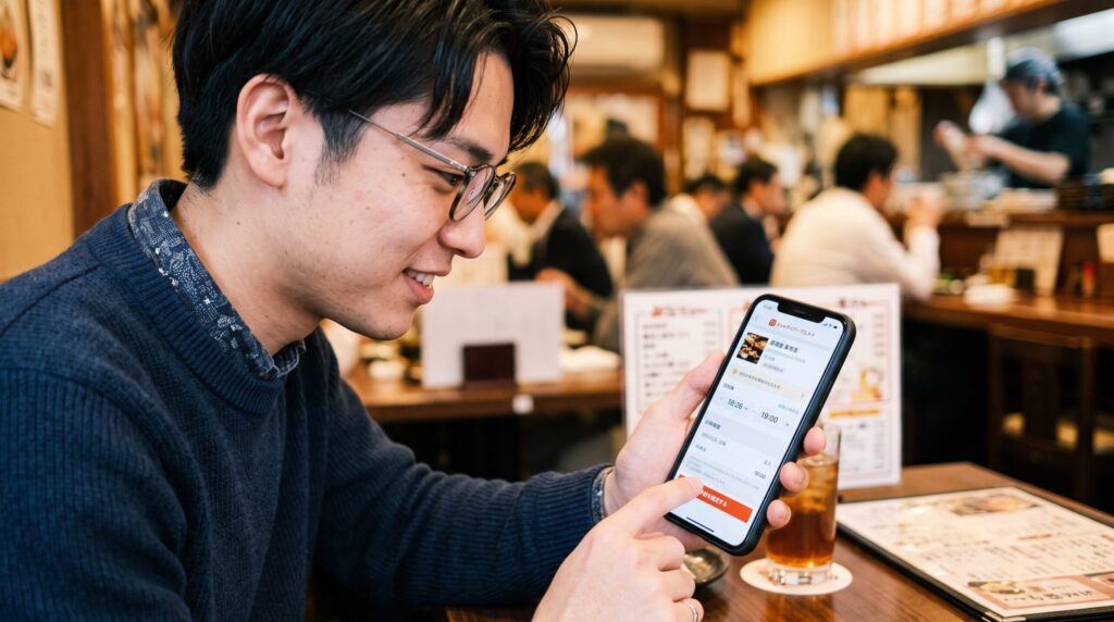 予約する男性